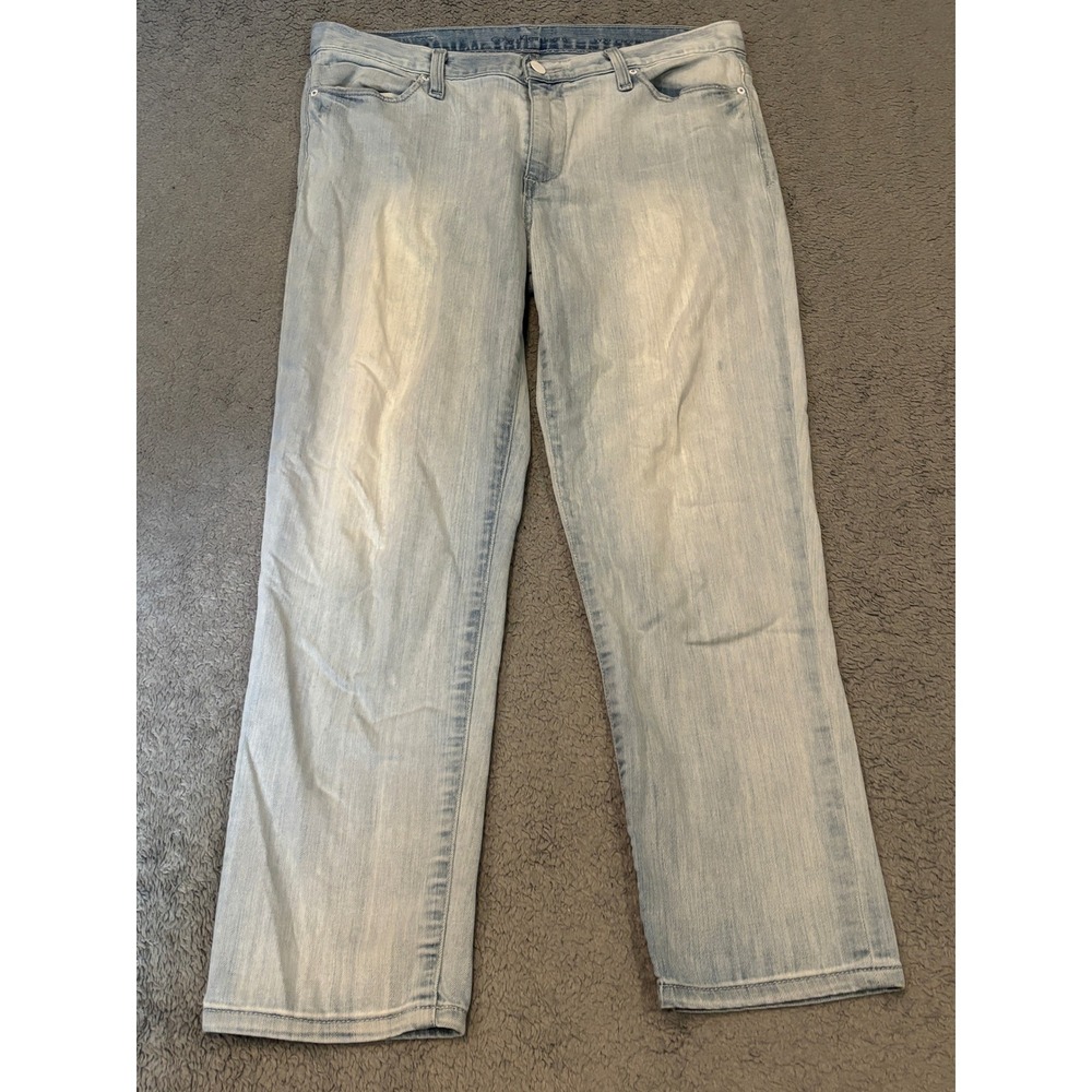 Calvin Klein Jeans Womens W29 Cropped Boyfriend Light Wash Blue Denim Stretch